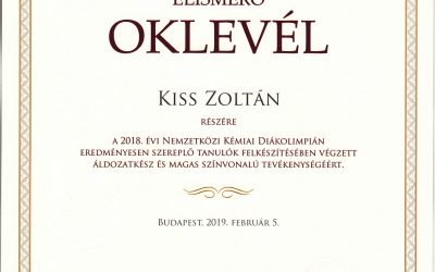 Kiss Zoltán tanár úr elismerése