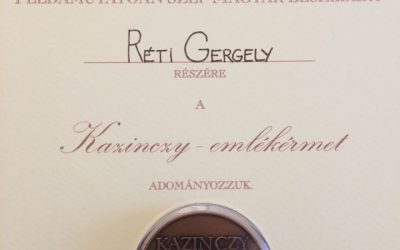 Réti Gergely Kazinczy-emlékérmes