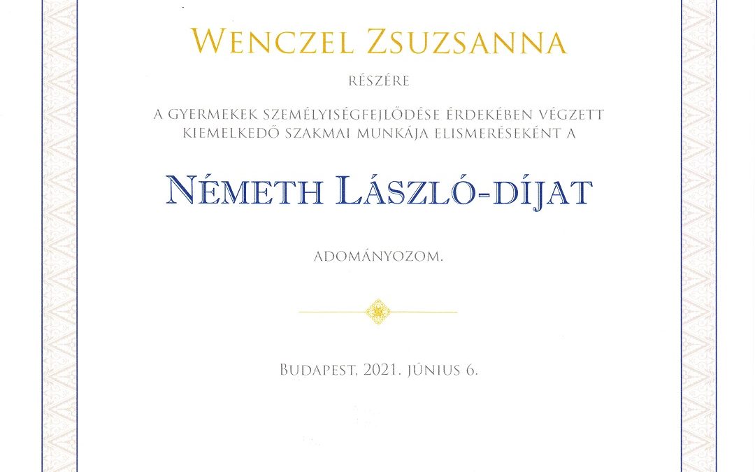 Wenczel Zsuzsanna tanárnő Németh László-díjas