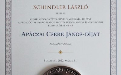 Schindler László Apáczai Csere János-díjas – 2022