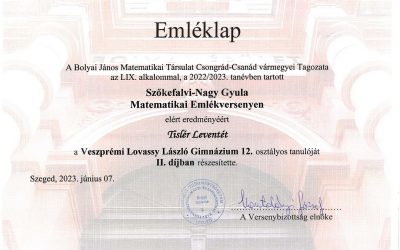 Szőkefalvi-Nagy Gyula Matematika Emlékverseny eredmények