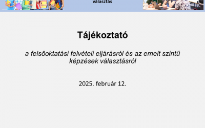 Tájékoztató a felsőoktatási pontszámításról és az emelt szint választásról – 2025